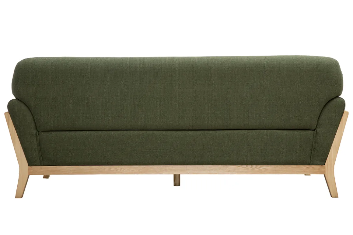 Shop Miliboo Sofá escandinavo 3 plazas gris patas madera YOKO