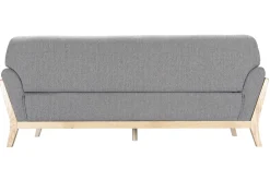 Discount Miliboo Sofá escandinavo 3 plazas gris patas madera YOKO