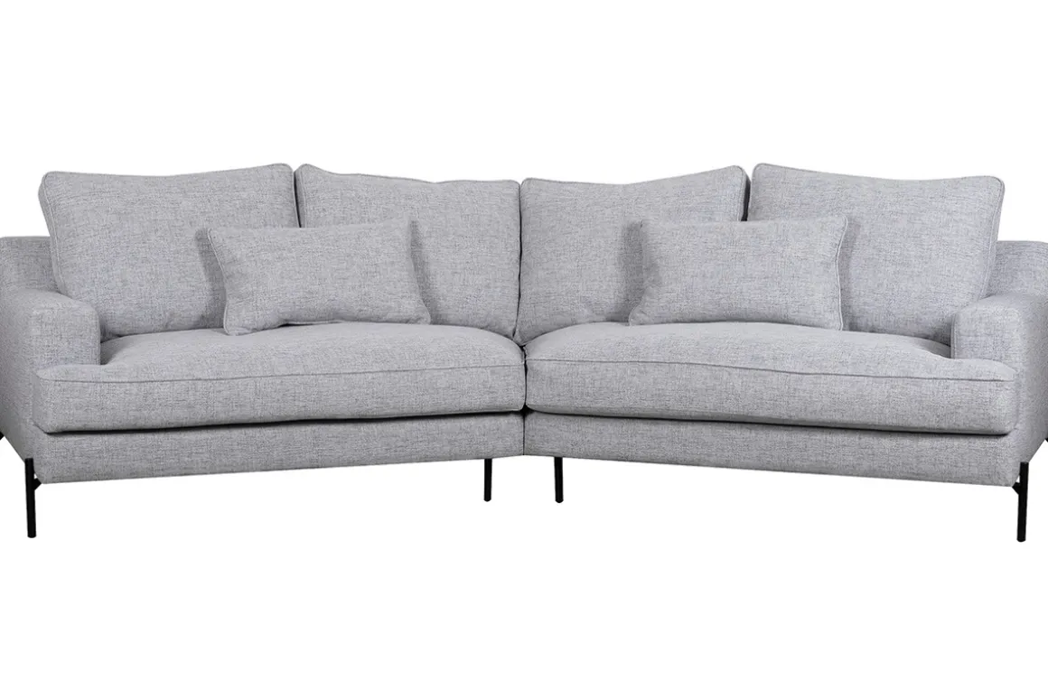 Clearance Miliboo Sofá esquinero 5 plazas gris PUCHKINE