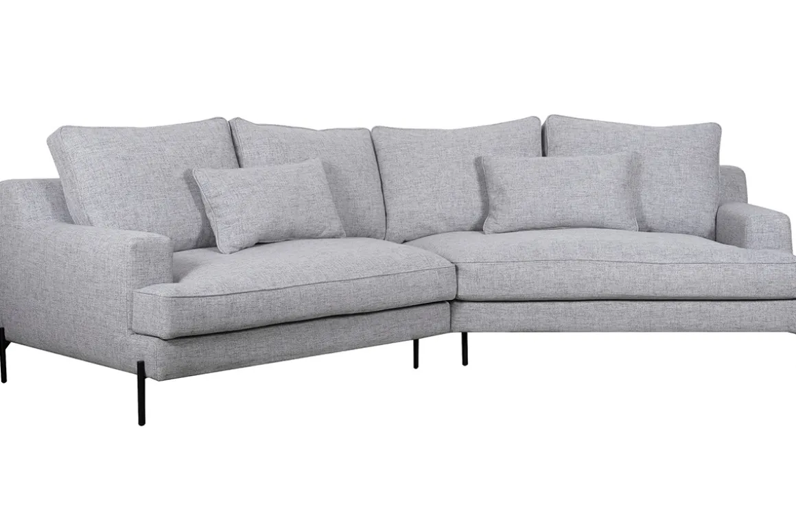 Clearance Miliboo Sofá esquinero 5 plazas gris PUCHKINE