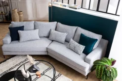Clearance Miliboo Sofá esquinero 5 plazas gris PUCHKINE
