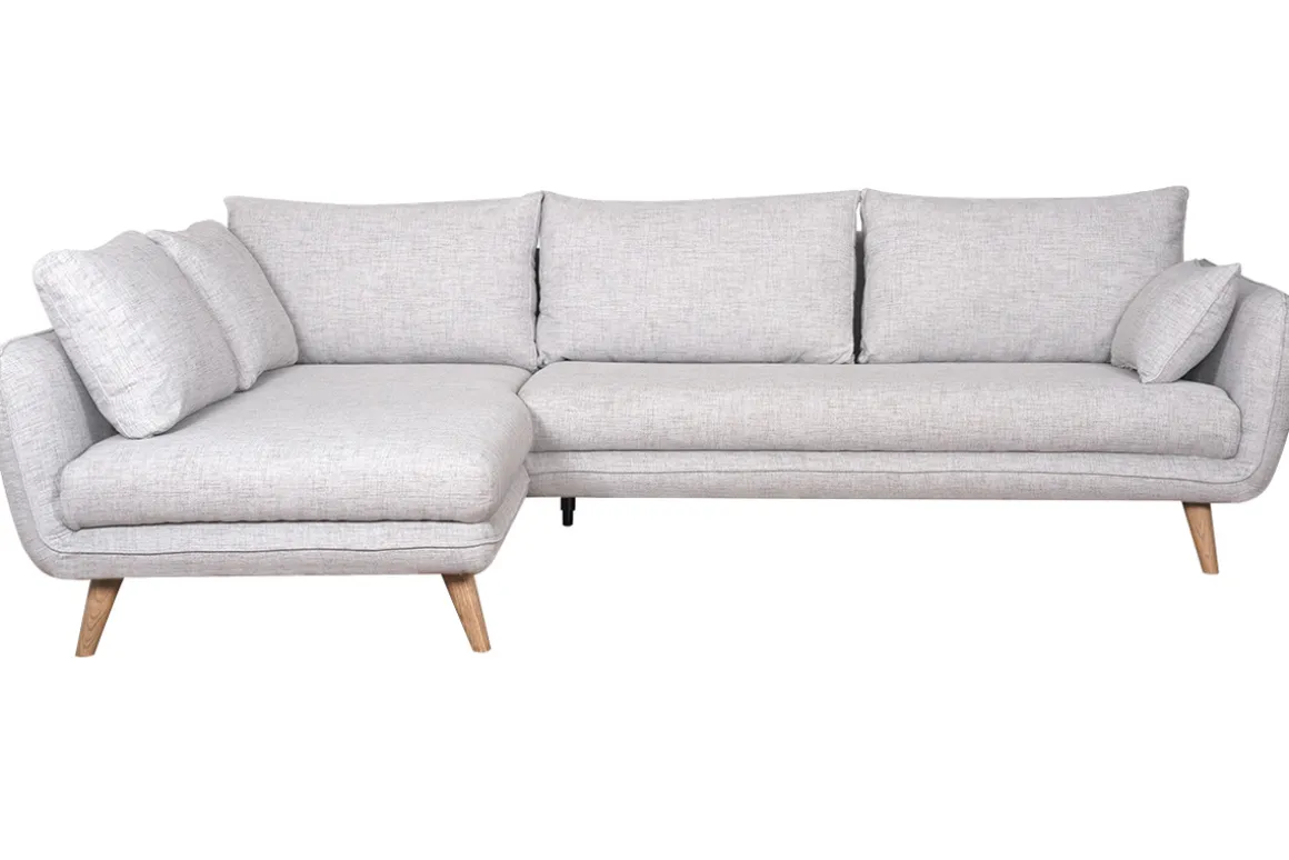 Cheap Miliboo Sofá esquinero nórdico 5 plazas gris claro CREEP