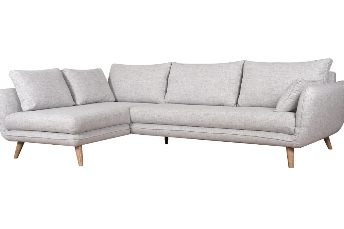 Cheap Miliboo Sofá esquinero nórdico 5 plazas gris claro CREEP