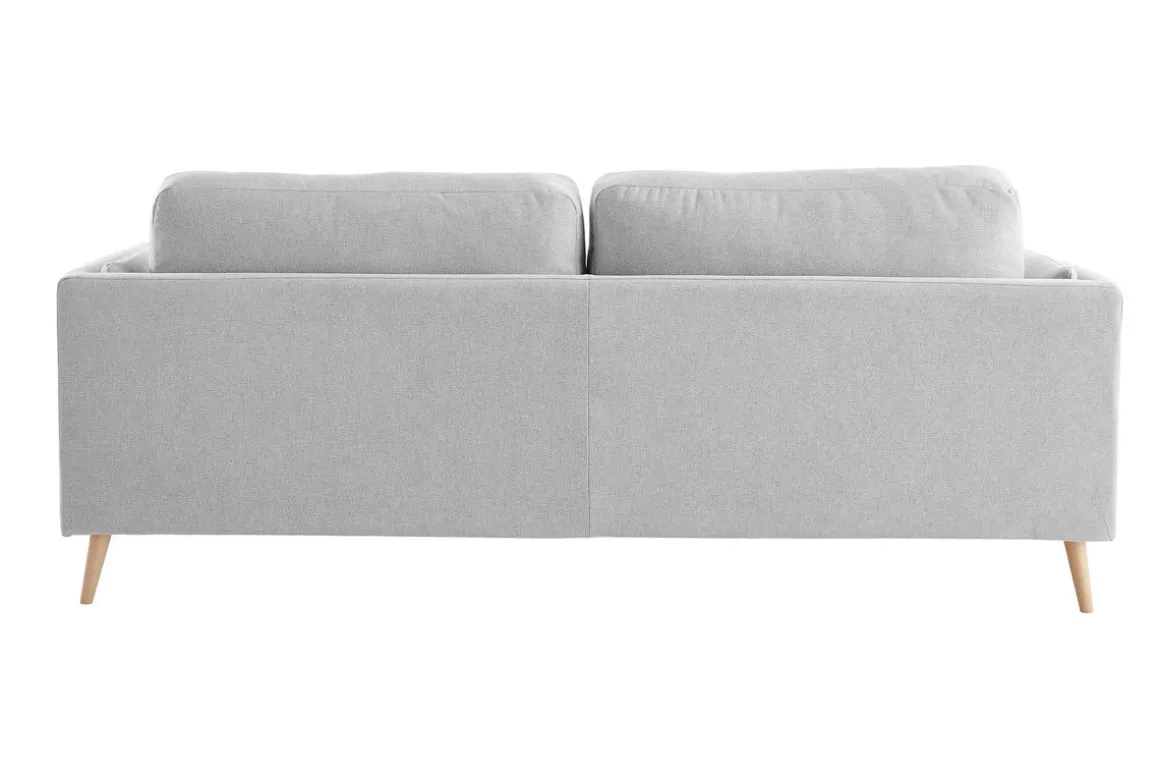 Shop Miliboo Sofá moderno 3 plazas en tejido gris claro VOGUE
