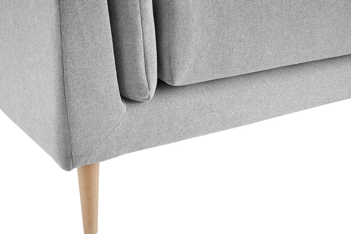 Shop Miliboo Sofá moderno 3 plazas en tejido gris claro VOGUE
