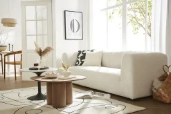 Fashion Miliboo Sofá moderno de tela beige 4 plazas OLIVEIRO