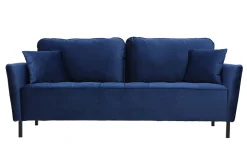 Best Miliboo Sofá moderno en terciopelo azul 3 plazas BEKA