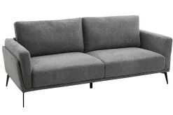 Hot Miliboo Sofá moderno 3 plazas de tejido efecto aterciopelado texturizado gris MOSCO