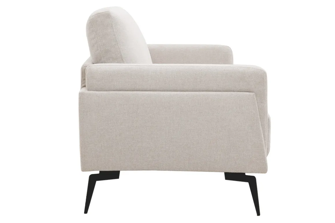 Fashion Miliboo Sofá moderno 2 plazas de tejido efecto aterciopelado texturizado beige MOSCO