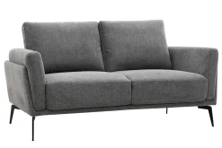 Fashion Miliboo Sofá moderno 2 plazas de tejido efecto aterciopelado texturizado gris MOSCO
