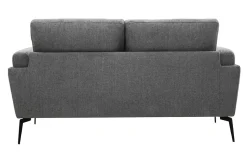 Fashion Miliboo Sofá moderno 2 plazas de tejido efecto aterciopelado texturizado gris MOSCO