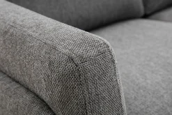 Fashion Miliboo Sofá moderno 2 plazas de tejido efecto aterciopelado texturizado gris MOSCO