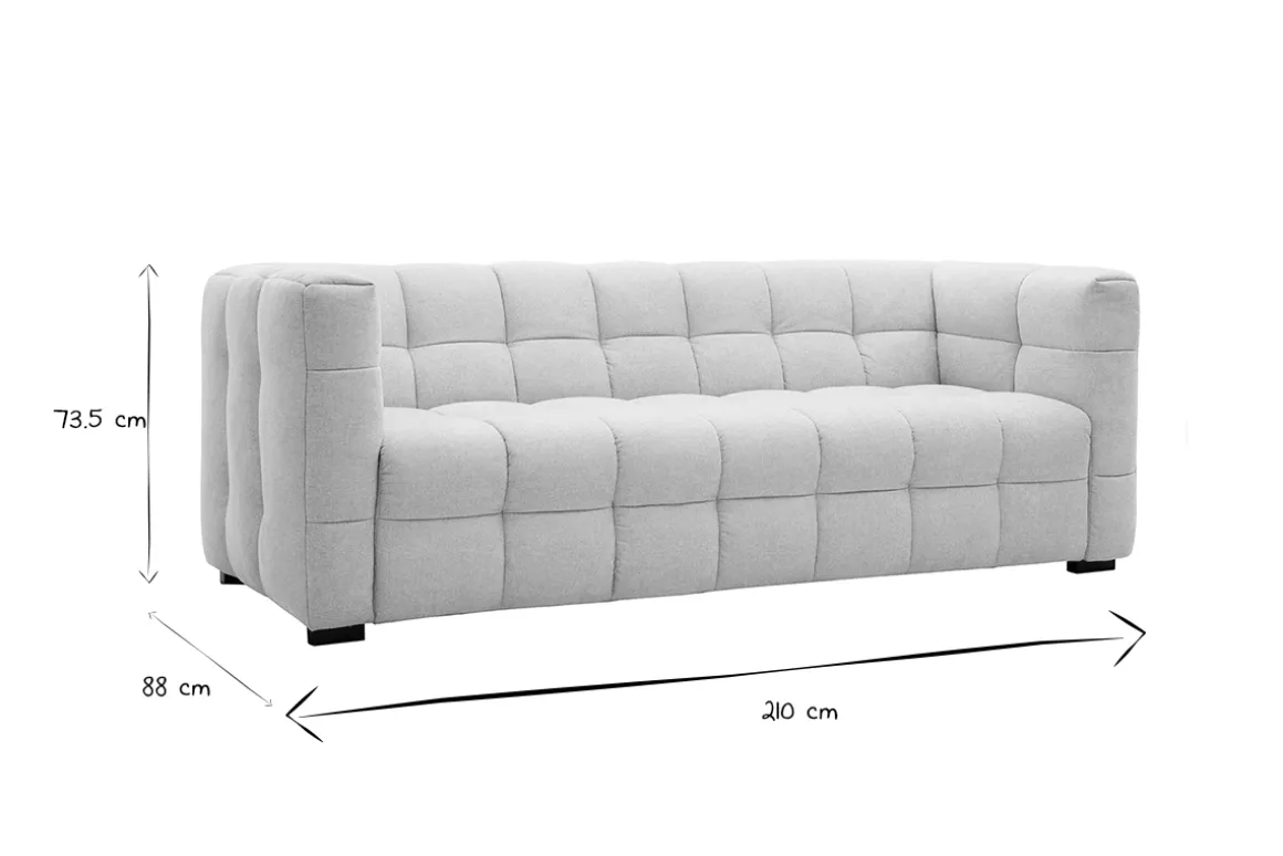Shop Miliboo Sofá moderno 3 plazas de tejido efecto aterciopelado texturizado beige CORTO