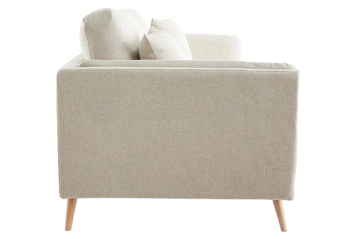 Best Sale Miliboo Sofá moderno 3 plazas de tela beige natural VOGUE