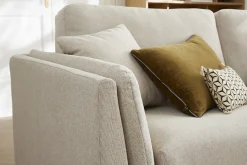 Best Sale Miliboo Sofá moderno 3 plazas de tela beige natural VOGUE