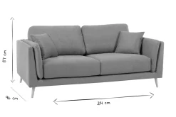 Best Sale Miliboo Sofá moderno 3 plazas de tela beige natural VOGUE