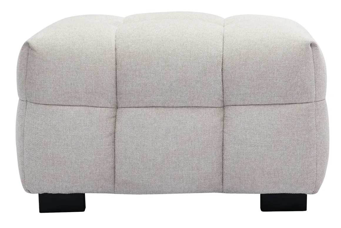 Cheap Miliboo Sofá moderno 3 plazas y reposapiés de tejido efecto aterciopelado texturizado beige CORTO
