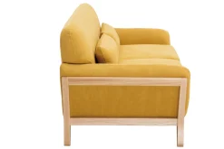 Discount Miliboo Sofá nórdico 2 plazas amarillo mostaza YOKO