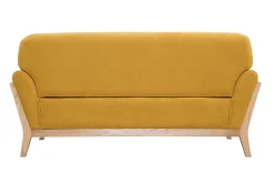 Discount Miliboo Sofá nórdico 2 plazas amarillo mostaza YOKO