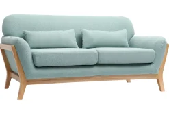 Flash Sale Miliboo Sofá nórdico 2 plazas azul claro patas madera YOKO