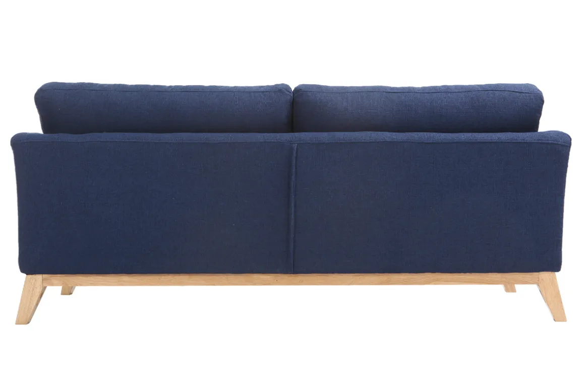 Best Miliboo Sofá nórdico 3 plazas azul oscuro desenfundable patas madera OSLO