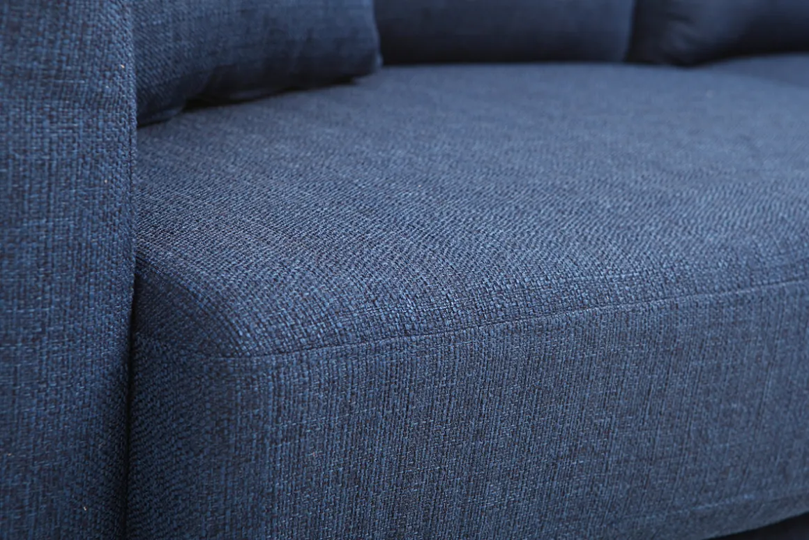 Best Miliboo Sofá nórdico 3 plazas azul oscuro desenfundable patas madera OSLO