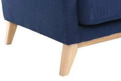 Best Miliboo Sofá nórdico 3 plazas azul oscuro desenfundable patas madera OSLO