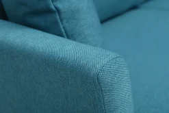 Best Sale Miliboo Sofá nórdico 3 plazas azul petroleo desenfundable patas madera OSLO