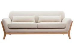 Cheap Miliboo Sofá nórdico 3 plazas beige patas madera YOKO
