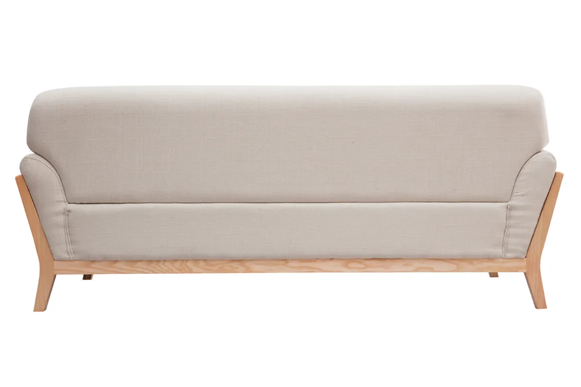 Cheap Miliboo Sofá nórdico 3 plazas beige patas madera YOKO