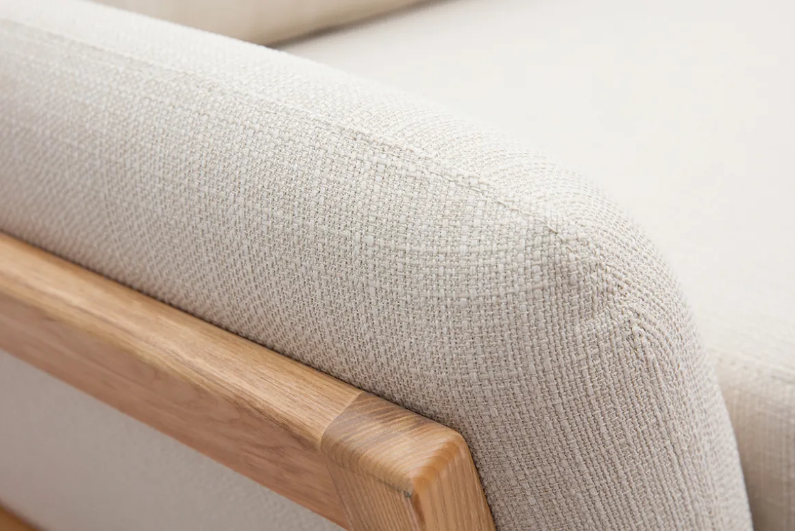 Cheap Miliboo Sofá nórdico 3 plazas beige patas madera YOKO