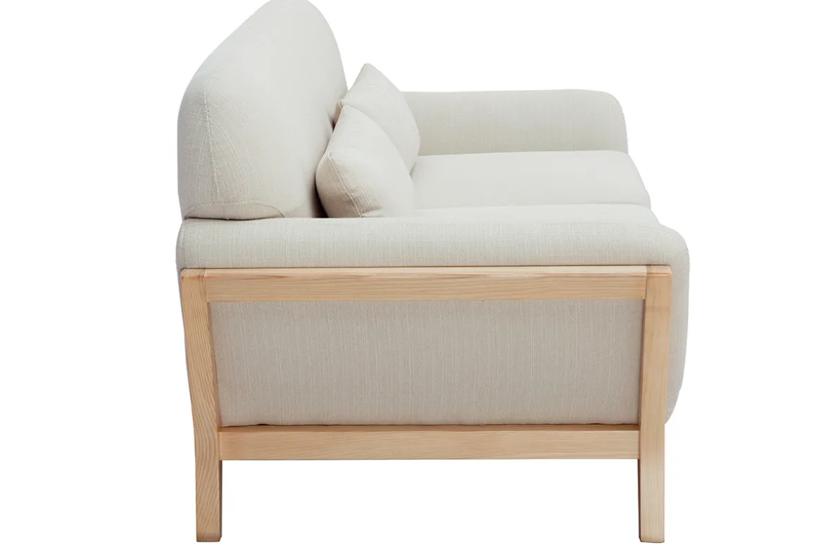 Sale Miliboo Sofá nórdico 2 plazas beige madera YOKO