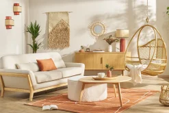 Sale Miliboo Sofá nórdico 2 plazas beige madera YOKO