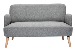Cheap Miliboo Sofá nórdico 2 plazas de tejido gris claro y madera clara ISKO