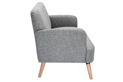 Cheap Miliboo Sofá nórdico 2 plazas de tejido gris claro y madera clara ISKO