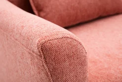 Cheap Miliboo Sofá nórdico 2 plazas de tejido efecto aterciopelado texturizado terracota y madera clara KATE