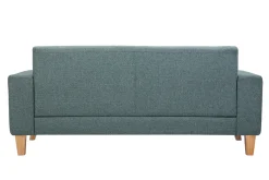 Best Sale Miliboo Sofá nórdico 3 plazas de tela verde grisáceo y madera clara FJORD