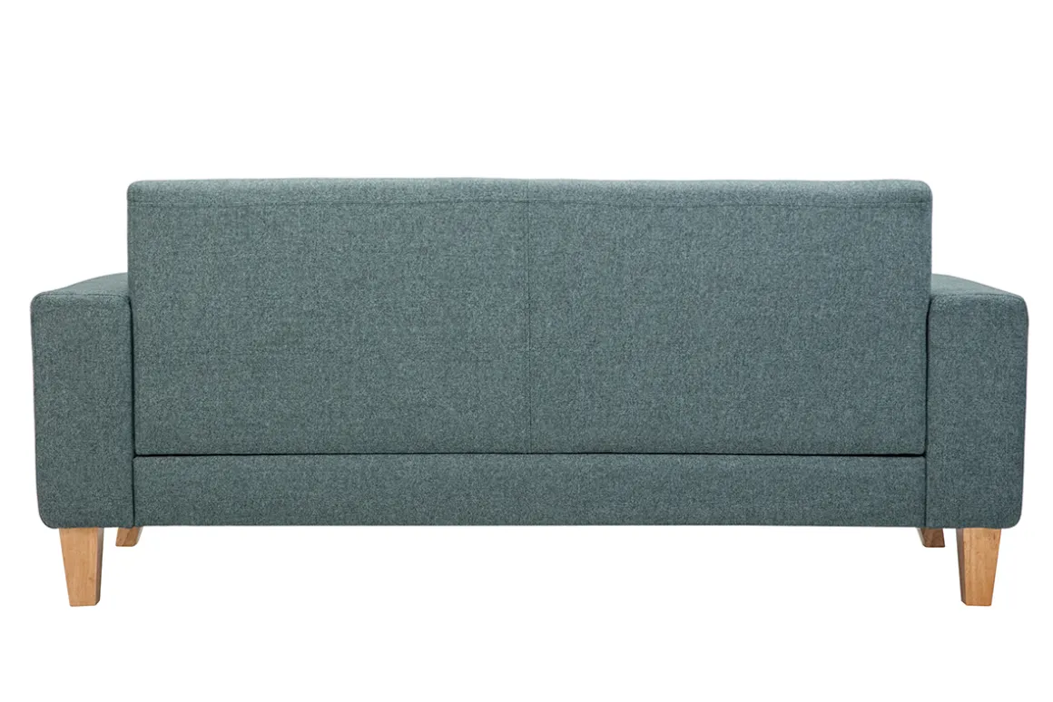 Best Sale Miliboo Sofá nórdico 3 plazas de tela verde grisáceo y madera clara FJORD