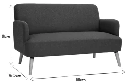 Cheap Miliboo Sofá nórdico 2 plazas de tela azul petróleo y madera clara ISKO