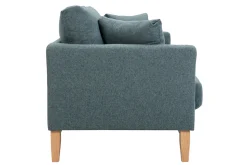 Shop Miliboo Sofá nórdico 3 plazas de tela verde grisáceo y madera clara OSLO