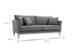Shop Miliboo Sofá nórdico 3 plazas de tela verde grisáceo y madera clara OSLO