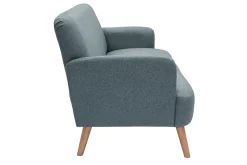 Flash Sale Miliboo Sofá nórdico 2 plazas de tela verde grisáceo y madera clara ISKO