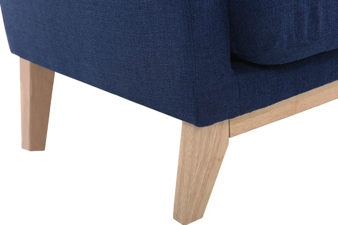 Cheap Miliboo Sofá nórdico 2 plazas desenfundable azul oscuro y patas madera clara OSLO