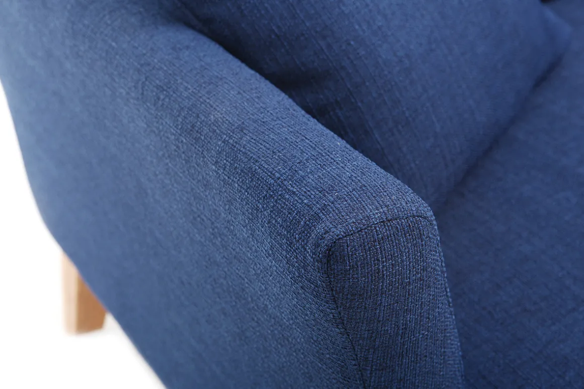 Cheap Miliboo Sofá nórdico 2 plazas desenfundable azul oscuro y patas madera clara OSLO