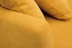 Outlet Miliboo Sofá nórdico 3 plazas desenfundable efecto terciopelo amarillo mostaza OSLO