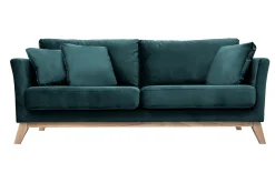 Best Sale Miliboo Sofá nórdico 3 plazas desenfundable terciopelo azul terciopelo OSLO