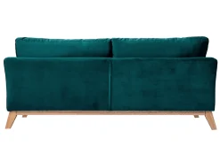Best Sale Miliboo Sofá nórdico 3 plazas desenfundable terciopelo azul terciopelo OSLO