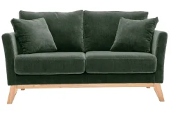 Best Sale Miliboo Sofá nórdico 2 plazas desenfundable terciopelo kaki OSLO