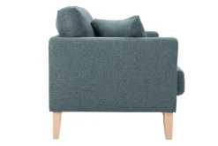 Sale Miliboo Sofá nórdico 2 plazas desenfundable de tela efecto aterciopelado verde grisáceo y madera clara OSLO
