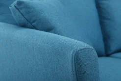 Sale Miliboo Sofá nórdico 2 plazas desenfundable azul petróleo y patas madera clara OSLO